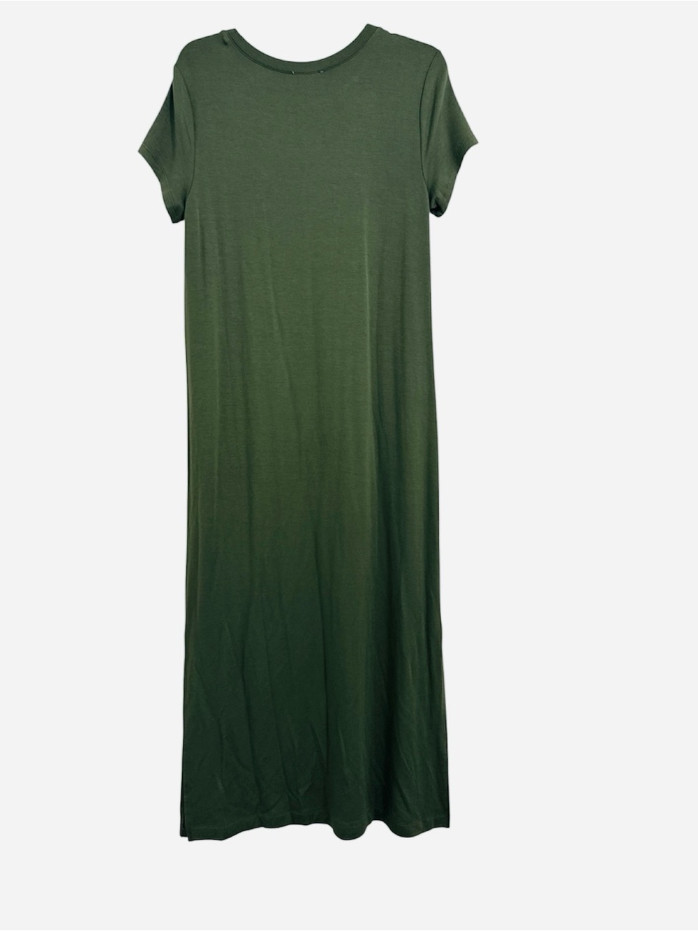 Loft NWT Olive Green Short-Sleeve Maxi T-Shirt Dress. Sz M - Picture 2 of 3